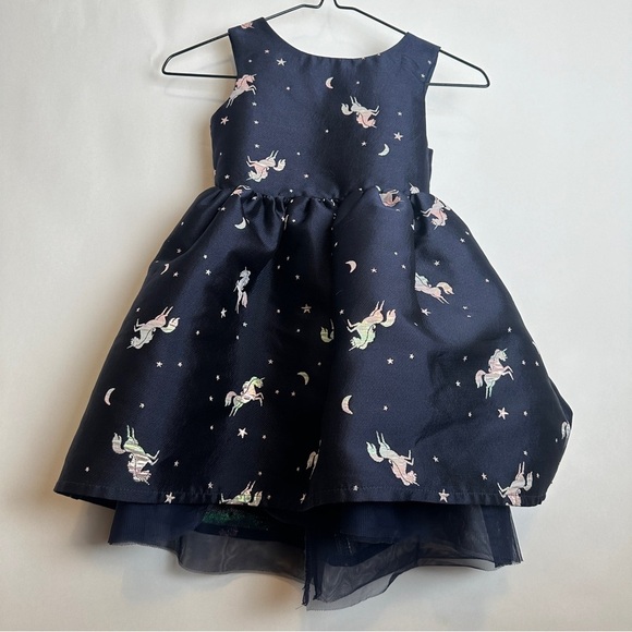 H&M Tulle Iridescent Navy Blue Dress | Size 4-5 - Picture 8 of 9